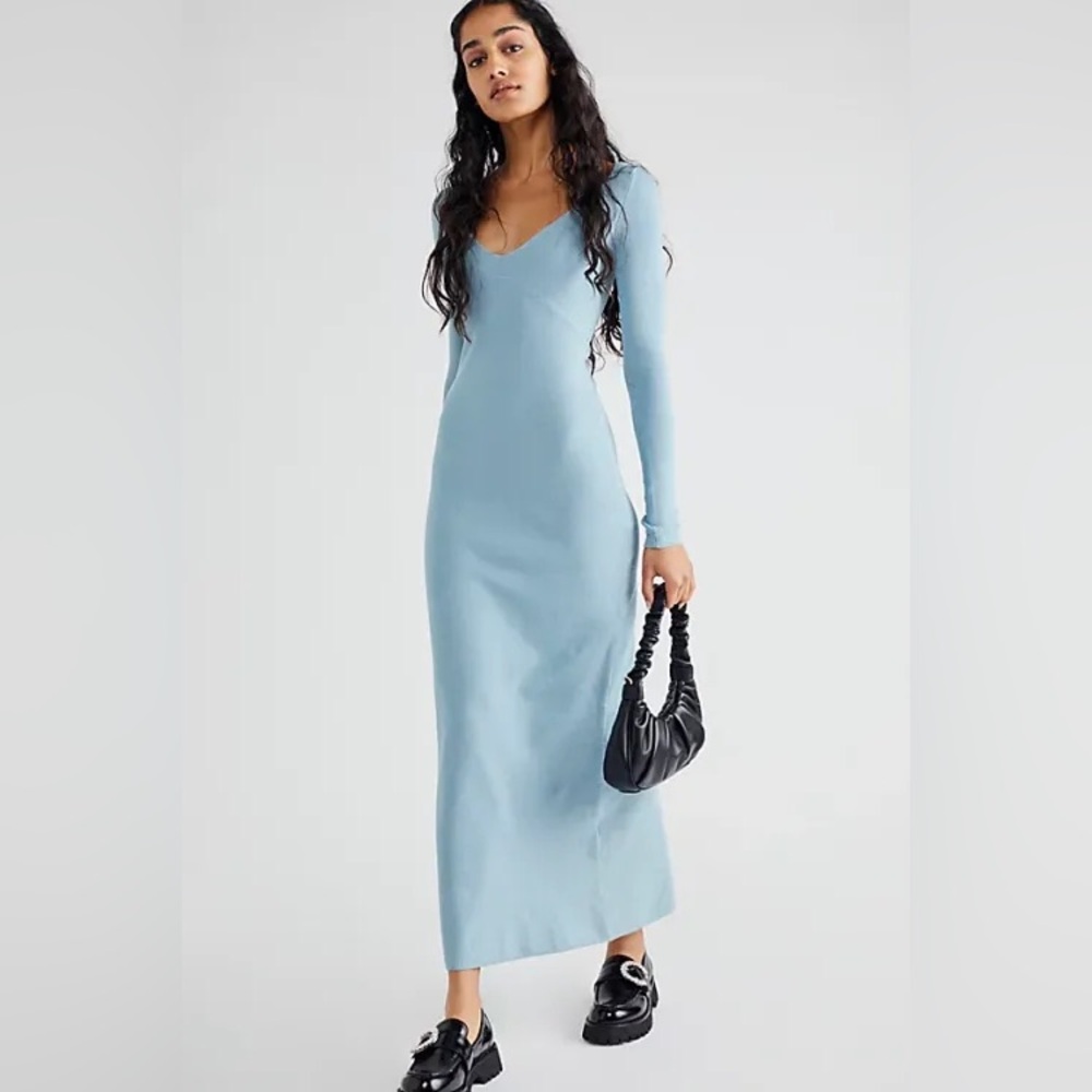 FREE PEOPLE Trixie Sweater Maxi Dress by FP Beach L